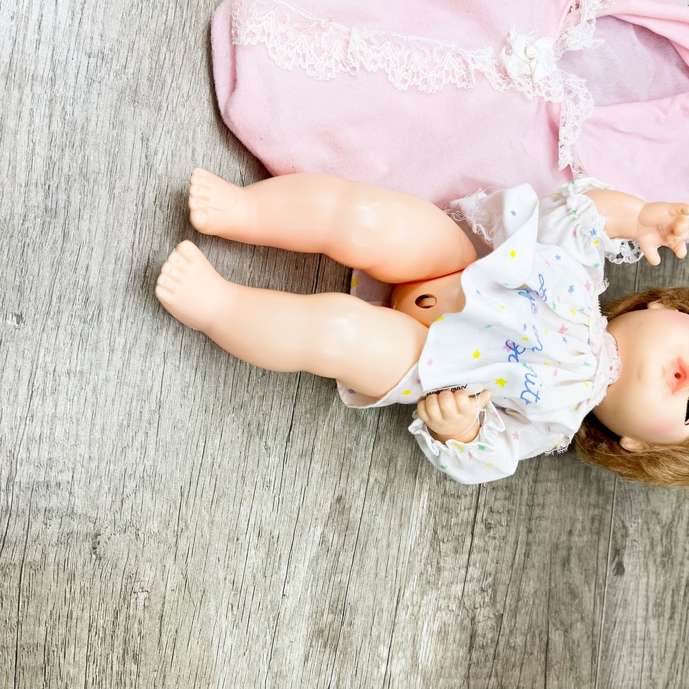 Vintage 1972 Horsman Baby Doll Pull String Pink Bunting Sleepy Eyes 12‎ Inch - Picture 12 of 15